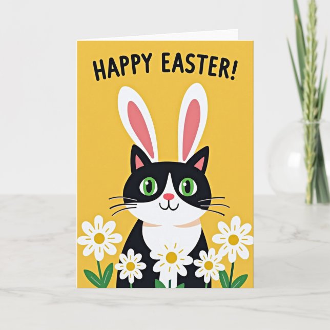 Happy Spring Kitty Easter Card (Front)