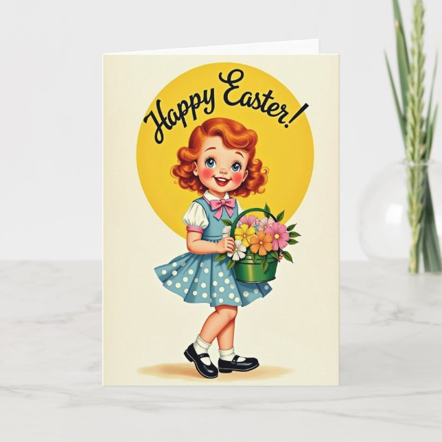 Happy Spring Little Girl Card (Front)