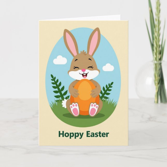 Happy Spring Oval Scene Card (Front)