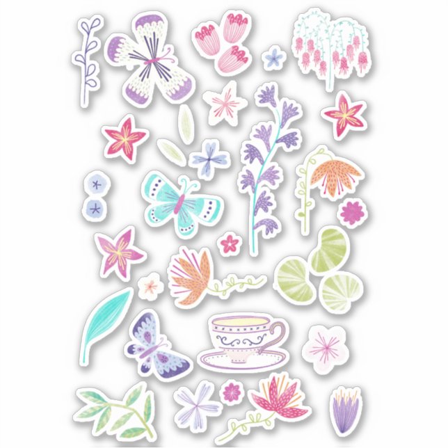 Happy Spring Painted Sticker (Front)