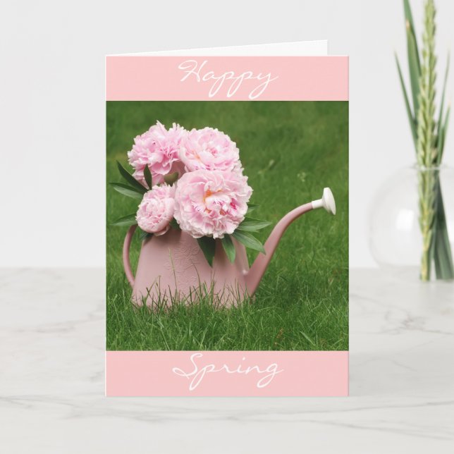 Happy Spring Peonies Card (Front)