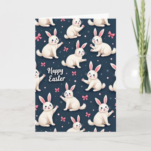 Happy Spring Rabbit Friend Card (Front)