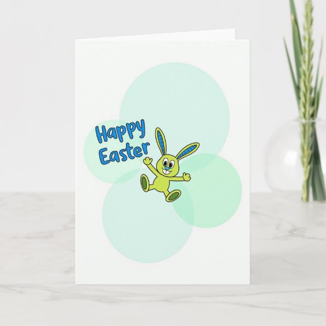 Happy Spring Rabbit Holiday Card (Front)