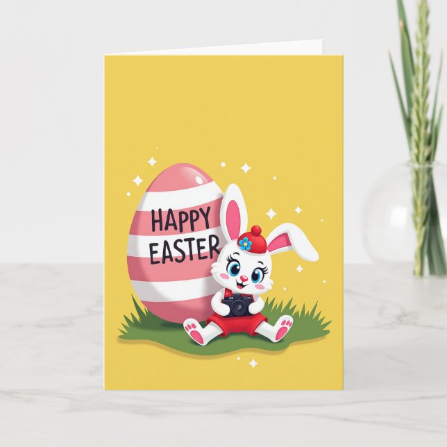 Happy Spring Rabbit Photo Card (Front)