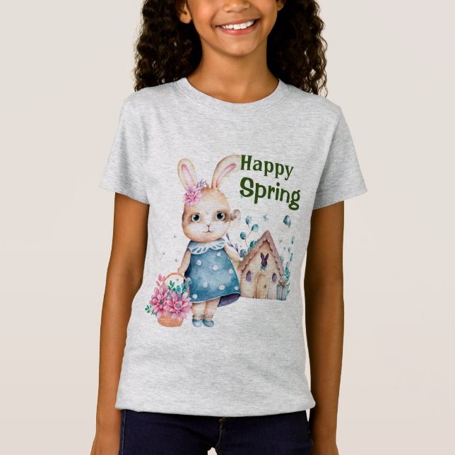 Happy Spring Rabbit T-Shirt (Front)