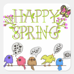 "Happy Spring" Stickers