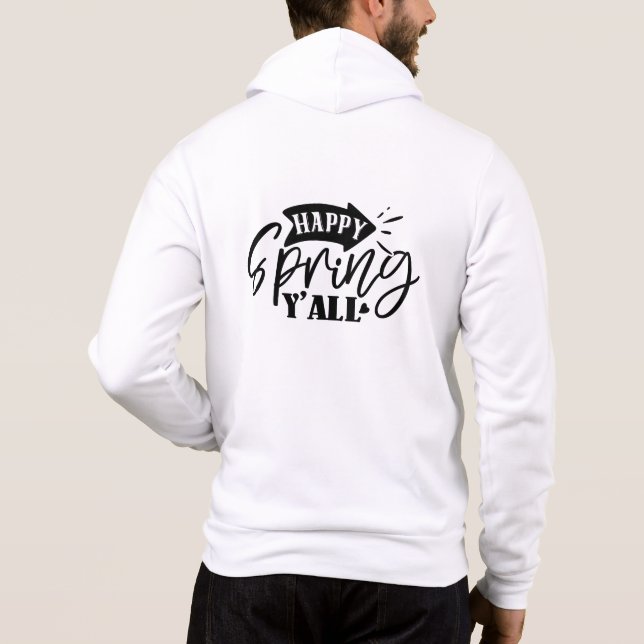 Happy Spring Y’all Typography Design-49765 Hoodie (Back)