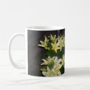 Happy Spring Yellow Lilies Mirrored Photo Coffee Mug