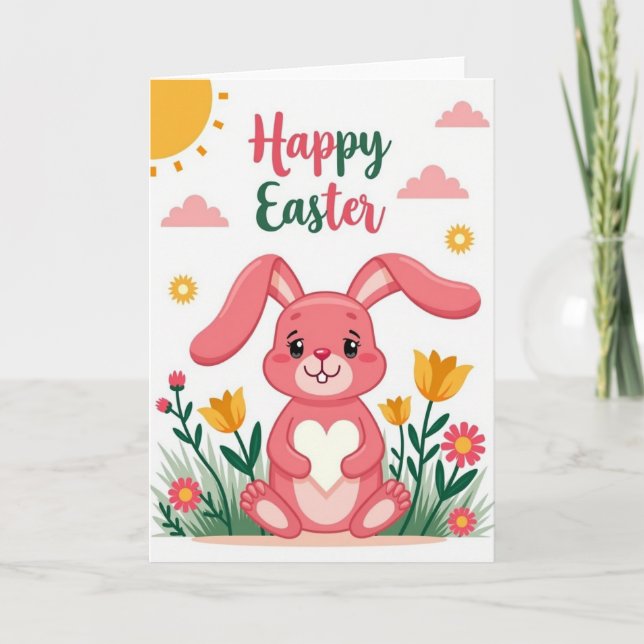 Happy Springtime Bunny Card (Front)