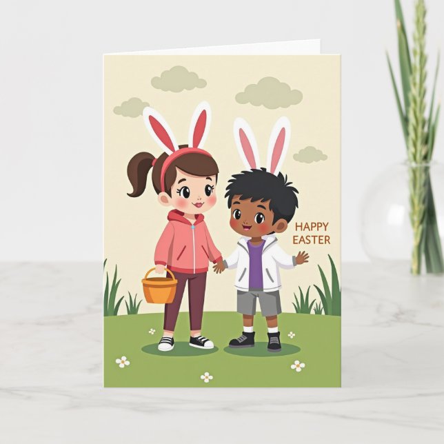 Happy Springtime Kids Holiday Card (Front)