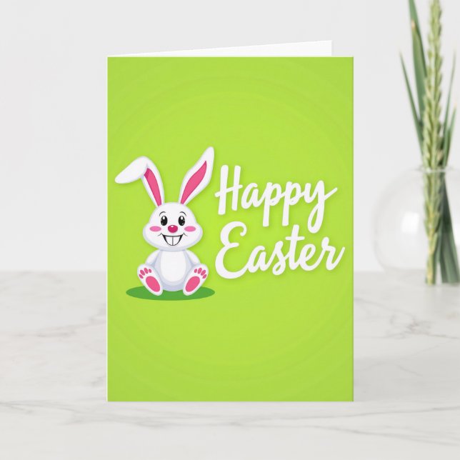 Happy Springtime Rabbit Art Card (Front)
