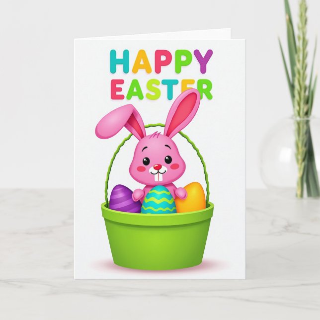 Happy Springtime Rabbit Friend Card (Front)