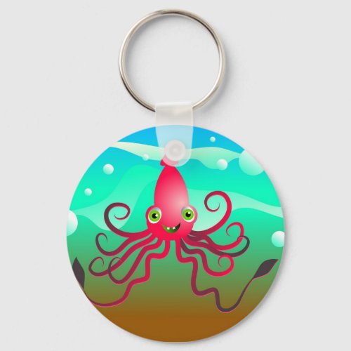 Happy Squid Keychain