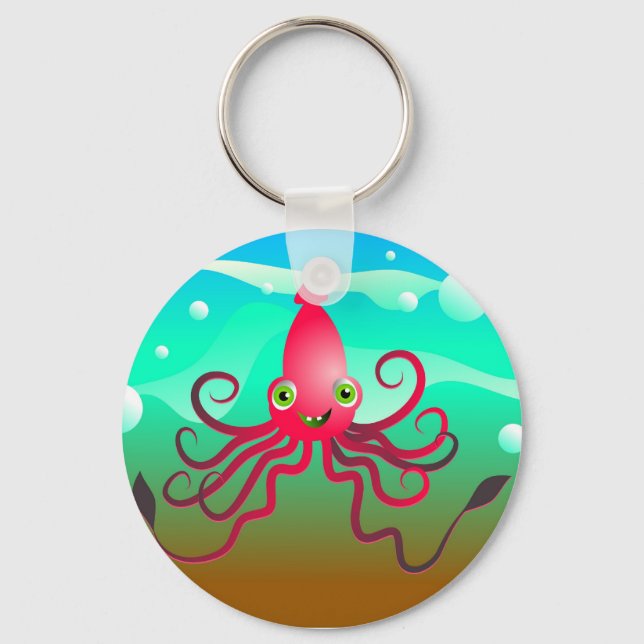 Happy Squid Keychain (Front)