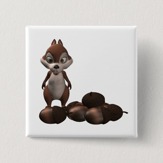 Happy Squirrel Button (Front)