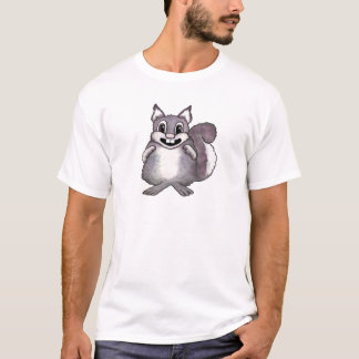 Happy Squirrel Cartoon Drawing  T-Shirt