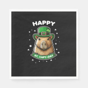 Happy St Capy-day St Patricks Day for Capybara Lov Napkins