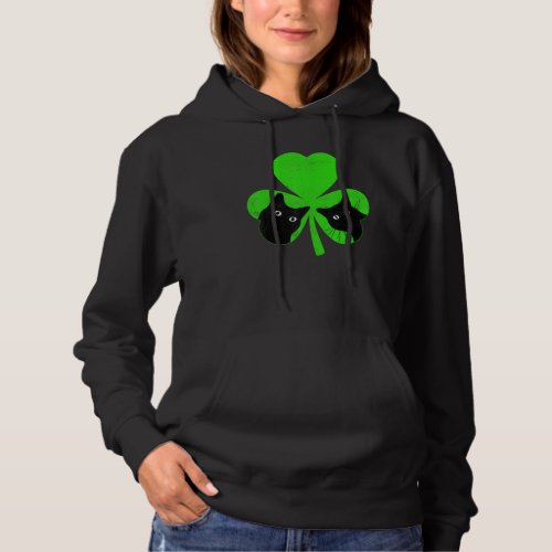 Happy St Cat Tricks Day Cats Lucky Shamrock St Pat Hoodie