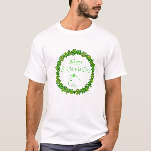 Happy St Catricks Day For Cat Lovers Irish St Pat T_Shirt