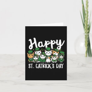 Happy St Catricks Day St Patricks Day Cat Leprecha Card
