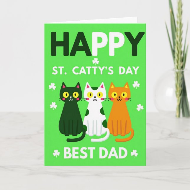 Happy St Cattys Day Best Dad Card (Front)