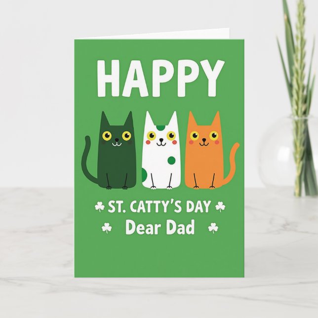 Happy St Cattys Day Dad Card (Front)