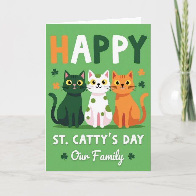 Happy St Cattys Day Family Card (Front)