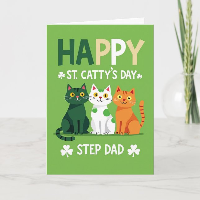 Happy St Cattys Day Feline Card (Front)