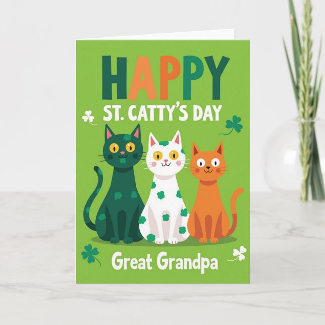 Happy St Cattys Day Great Grandpa Card (Front)