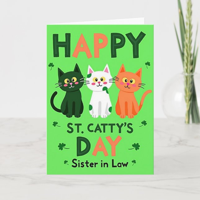 Happy St Cattys Day Sister Card (Front)