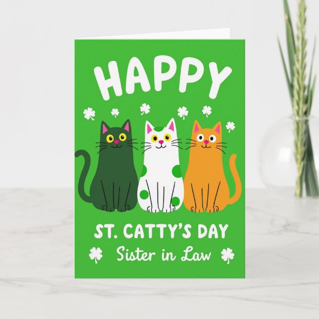 Happy St Cattys Day Sister In Law Card (Front)