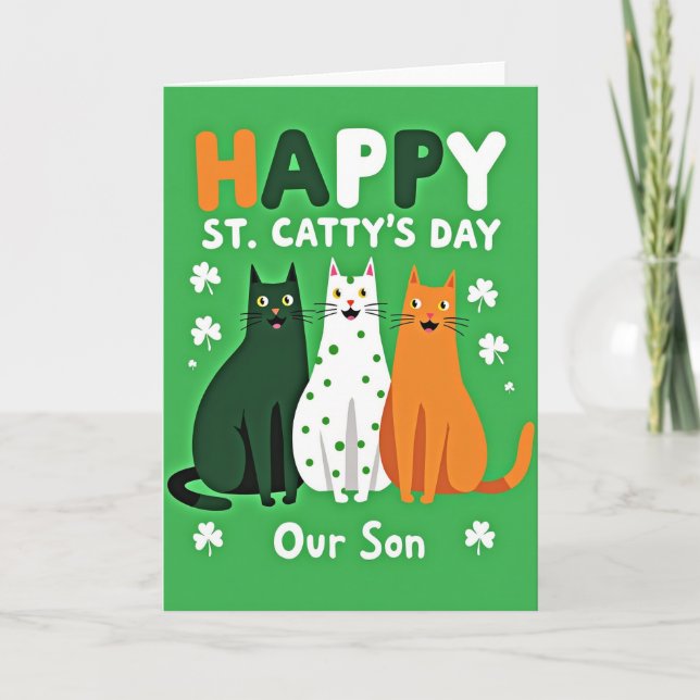 Happy St Cattys Day Son Card (Front)