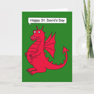 Happy St. David's Day - Cartoon Dragon Card