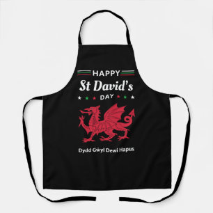 Happy St David's Day Dydd Gŵyl Dewi Hapus 3 Apron
