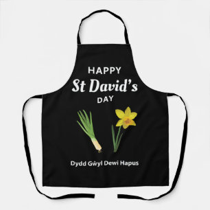 Happy St David's Day Dydd Gŵyl Dewi Hapus 4 Apron