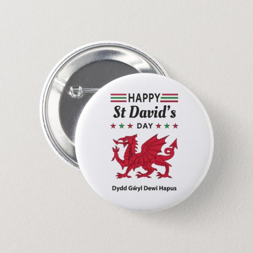 Happy St Davids Day Dydd Gŵyl Dewi Hapus 5 Button