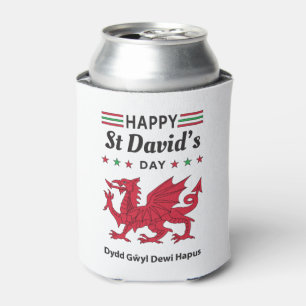 Happy St David's Day Dydd Gŵyl Dewi Hapus 5 Can Cooler