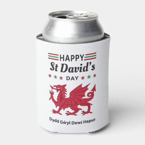 Happy St Davids Day Dydd Gŵyl Dewi Hapus 5 Can Cooler