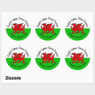Happy St Davids Day in Celtic Style Sticker