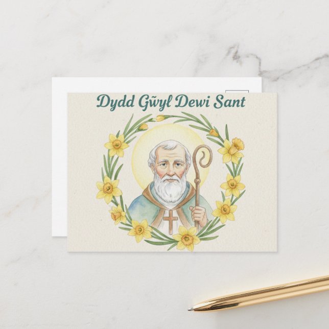 Happy St. David's Day Postcard (Front/Back In Situ)