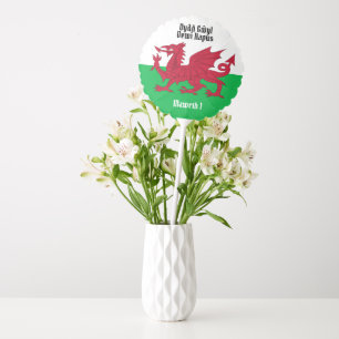 Happy St. David's Day Red Dragon Welsh Flag Balloon