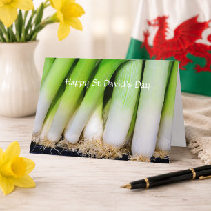 Happy St David's Day Welsh Leeks Personalized Card