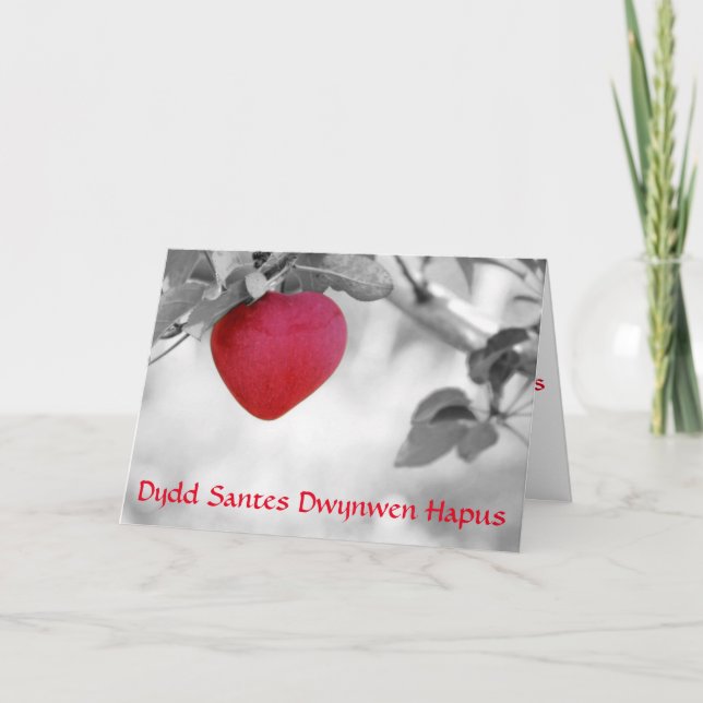 Happy St Dwynwen's Day (apple) Holiday Card (Front)
