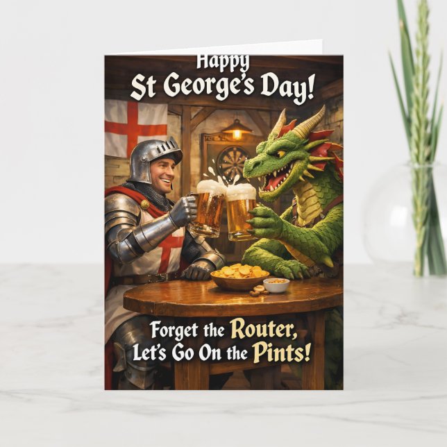 Happy St George's Day night and Dragon Card (Front)