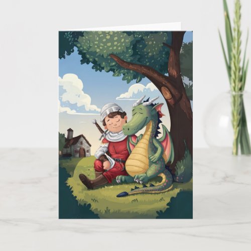 Happy StGeorges Day Saint George and the Dragon Card