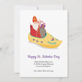 Happy St Nicholas Nicolas Klaas Klaus Greeting Holiday Card