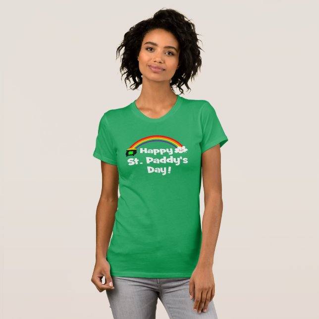 Happy St Paddy's Day Rainbow T-Shirt (Front Full)