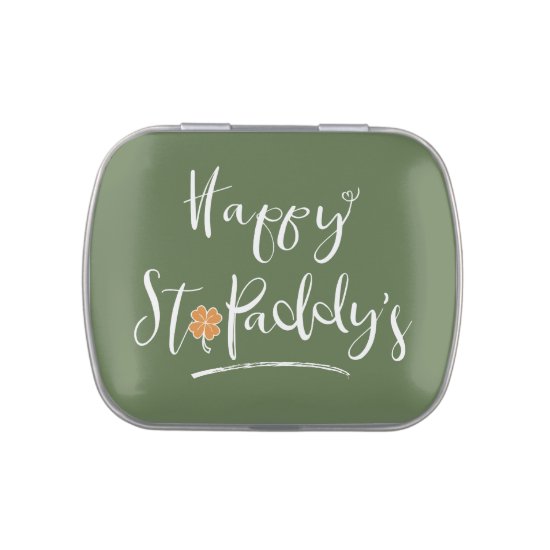 Happy St. Paddy's Orange Shamrock ID336 Candy Tin