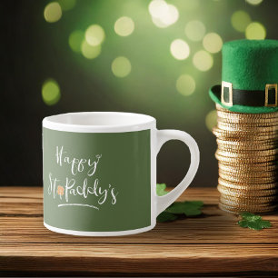 Happy St. Paddy's Orange Shamrock ID336 Espresso Cup