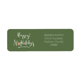 Happy St. Paddy's Orange Shamrock ID336 Label